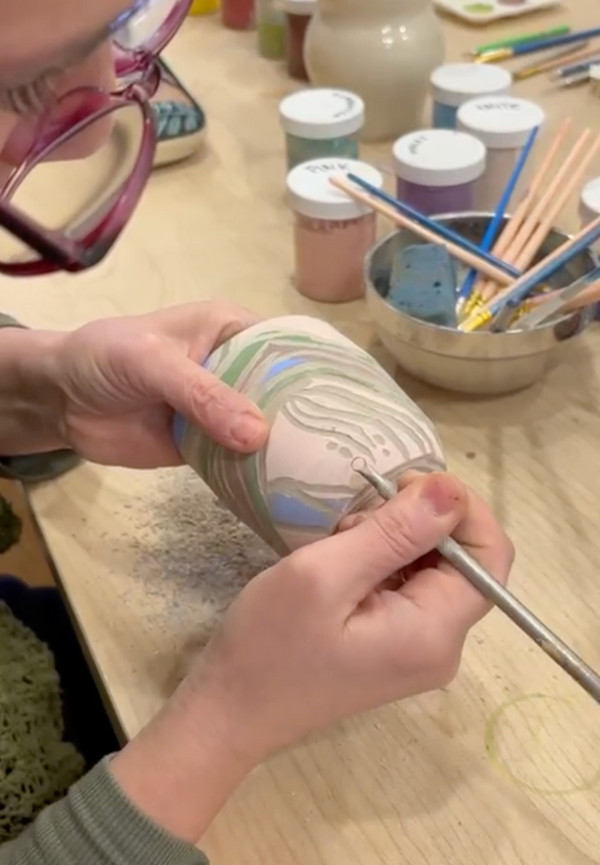 Paint & Carve Pottery Mug Workshop at Richmond