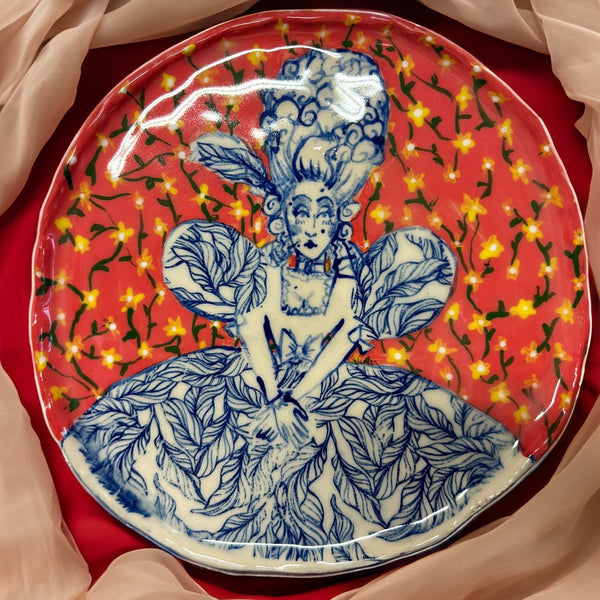 Handbuilding pottery class HB  plate marie antoinette Toronto pottery studio