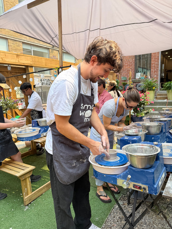 Outdoor Pottery Table Wheel Class at Richmond